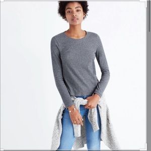 Madewell Sound Ribbed Crew Neck Long Sleeve Tee XS